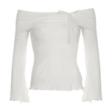 Sweet Bow Off-shoulder Top Women - WOMONA.COM