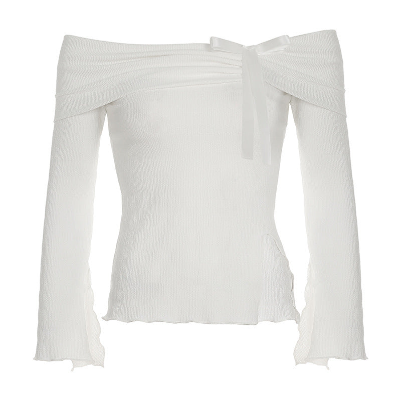 Süßes Off-Shoulder Top mit Schleife für Damen