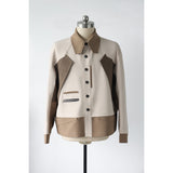 Mens Loose-fitting Casual Color-blocking Workwear Jacket - WOMONA.COM