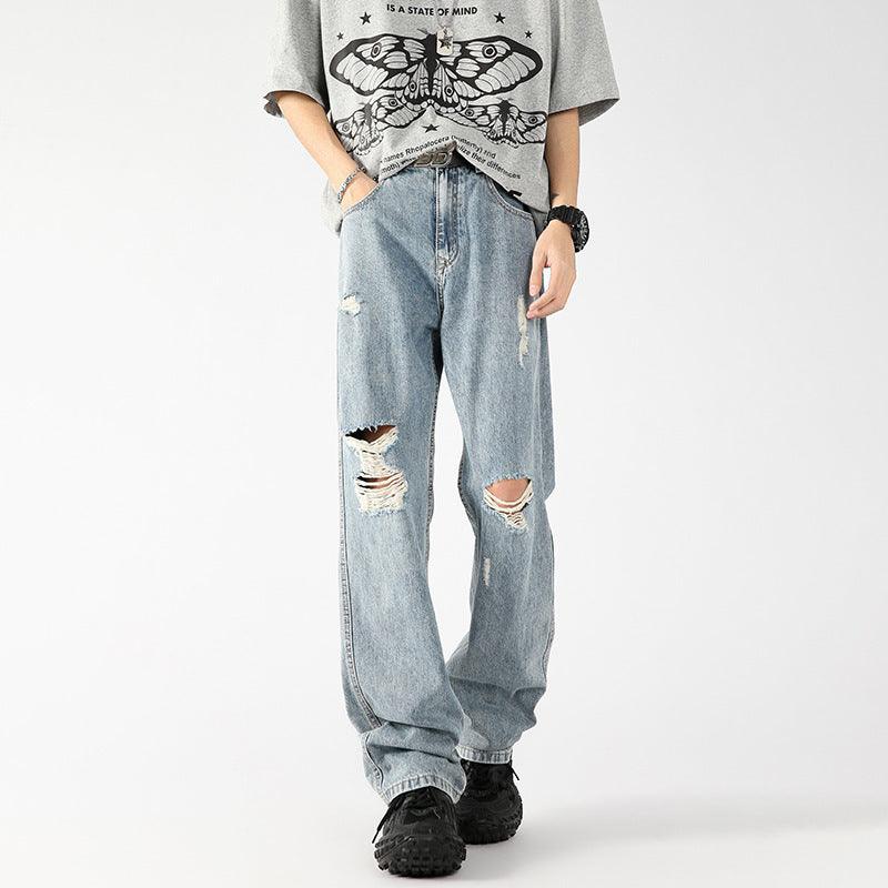 American Street Pu Shuai Straight-leg Trousers - WOMONA.COM