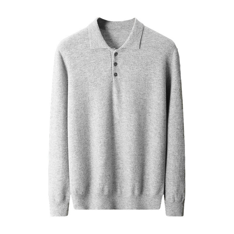 Polo Shirt Men's Casual Wool Sweater - WOMONA.COM