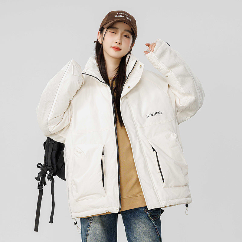 Thick Windproof Shell Jacket Oversized Loose Coat - WOMONA.COM