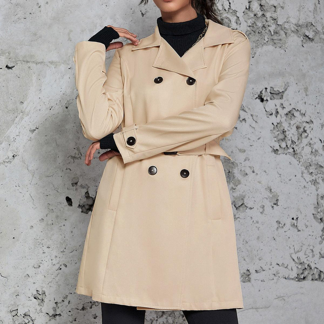 Women's Mid-Length Trench Coat in Apricot