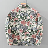 Chaqueta retro con estampado floral de moda para hombre