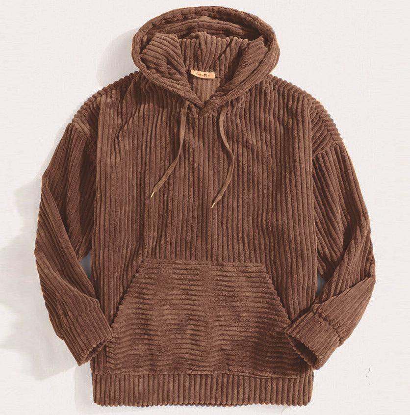 Kangaroo Pocket Hanging Shoulder Hoodie - WOMONA.COM