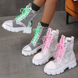 Cross Strap Thick Sole Outside Wear Solid Color Doc Martens Boots For Women - WOMONA.COM