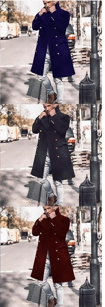 Mid-length Double-breasted Woolen Trench Coat - WOMONA.COM