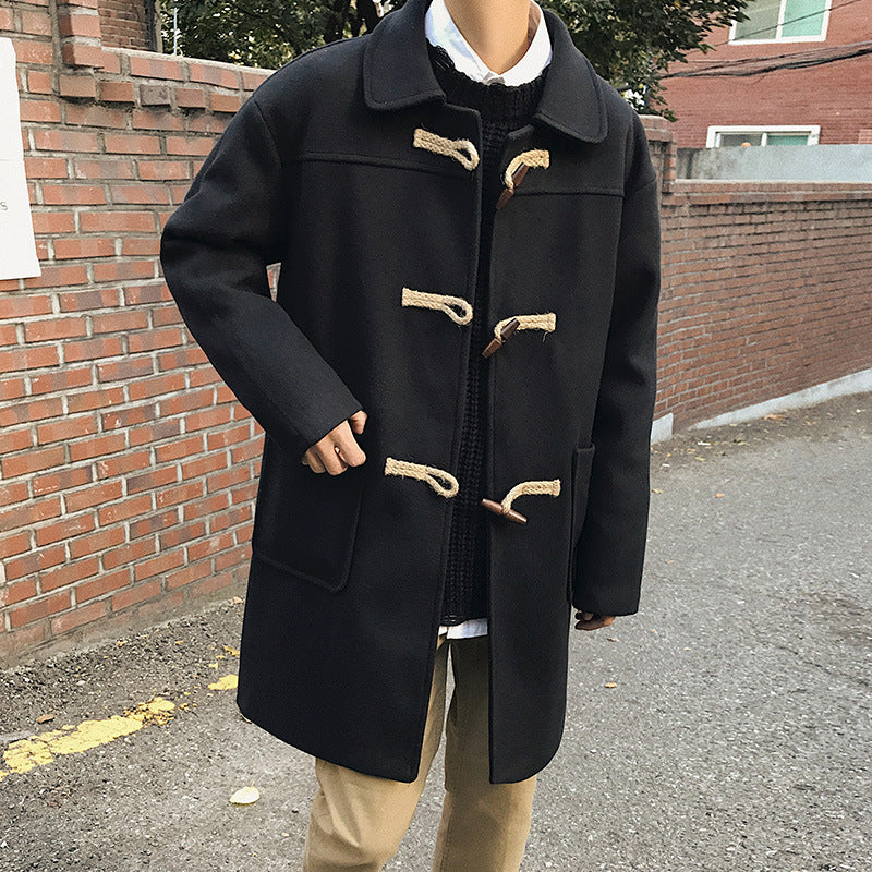 Wool Windbreaker Loose Coat For Young Men - WOMONA.COM