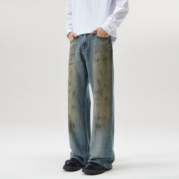 American Retro Dirty Mud Dyed Skinny Jeans For Men - WOMONA.COM