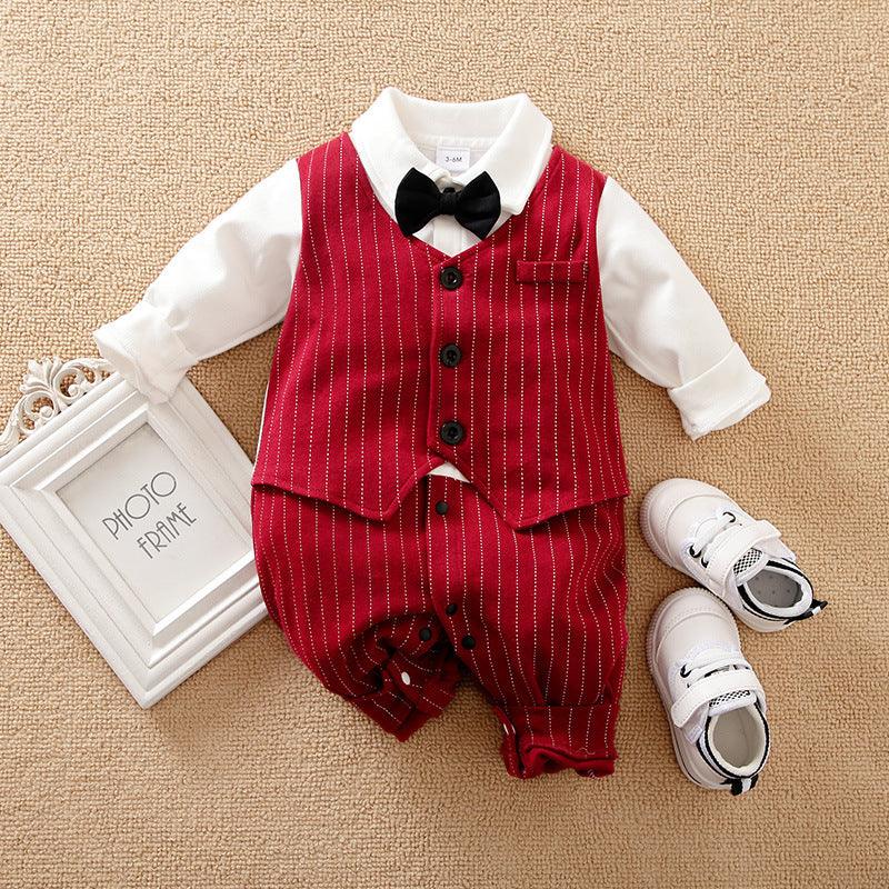 Baby Boy Gentleman Jumpsuit Baby Autumn Clothing - WOMONA.COM