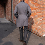 Men's Herringbone Wool Slim Fit Mid Length Coat - WOMONA.COM