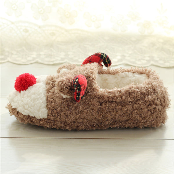 Cotton Slippers Female Autumn And Winter Cute Elk Bag Heel