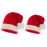 New Knitted Christmas Hat With Fur Ball