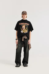 Distressed Loose Straight Retro Brushed Wide Leg Jeans - WOMONA.COM