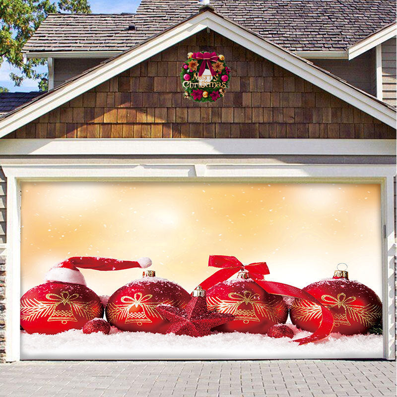 Christmas Background Hanging Cloth Garage Door Patch Holiday Party