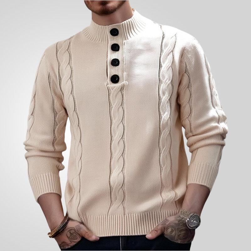 Casual Twisted Flower Solid Color Pullover Sweater - WOMONA.COM