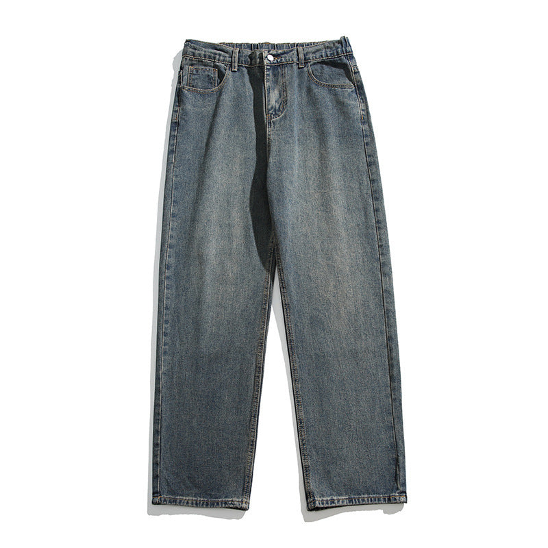 Washed Jeans Herren Frühling American Wide Leg Freizeit