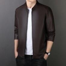PU Leather Coat Men's Leather Jacket - WOMONA.COM