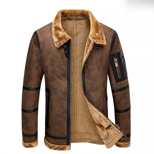 Men's Autumn And Winter Fleece-lined Thickened Fur Jacket