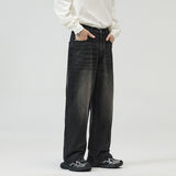 Men And Women Washed-out Vintage Wide-leg Pants - WOMONA.COM