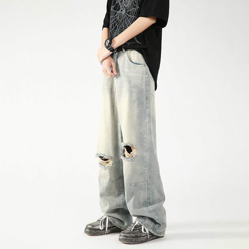 Men's Summer American Washed Broken Holes Pants - WOMONA.COM