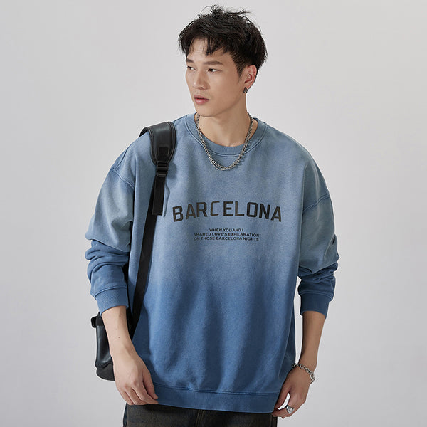 Cotton American Round Neck Sweater Men - WOMONA.COM