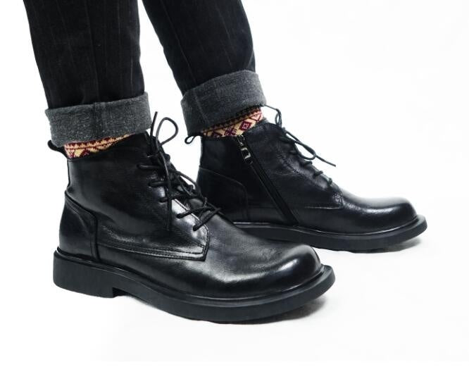 Genuine Leather Fashion Martin Boots For Men - WOMONA.COM