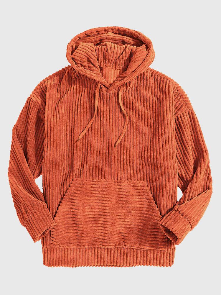 Kangaroo Pocket Hanging Shoulder Hoodie - WOMONA.COM
