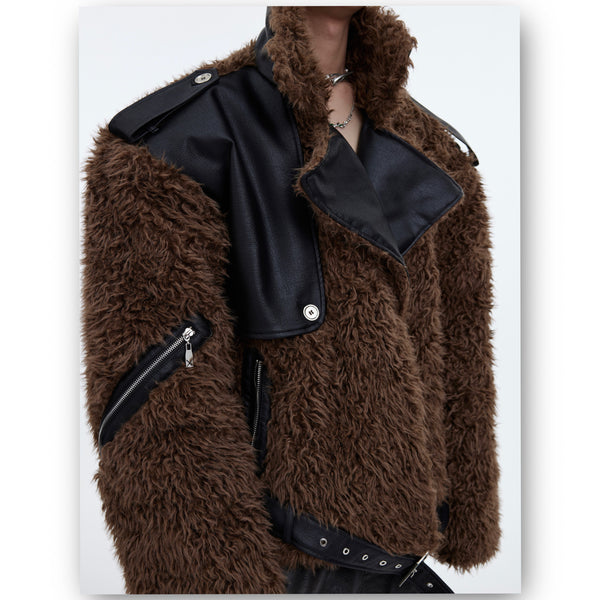 Heavyweight Deconstructed Plush Fur Cotton Jacket