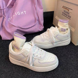 New All-match Flat Embroidered White Shoes Women - WOMONA.COM