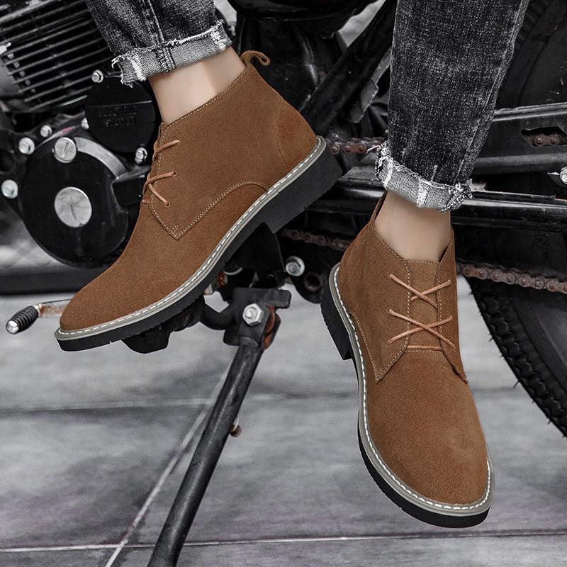Inner Elevator Shoes Mid-top Men's Boots - WOMONA.COM