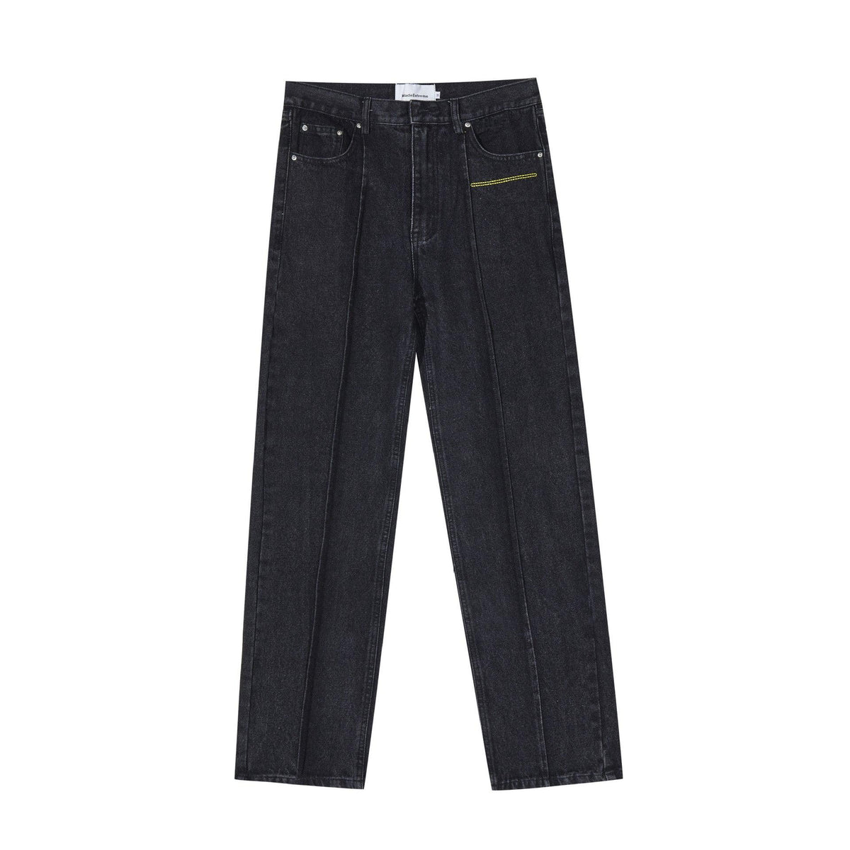 Street Washed Stitching Straight Jeans For Men And Women - WOMONA.COM