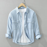 Artistic Denim Long Sleeve Loose Casual Top - WOMONA.COM