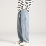 Elastic Waist Loose Straight Drooping Mop Pants - WOMONA.COM