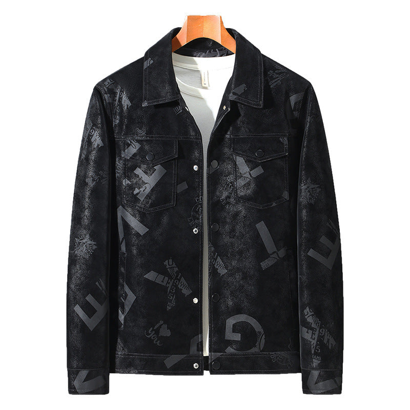 Spring And Autumn Thin Men's Lapel Leather Jacket - WOMONA.COM