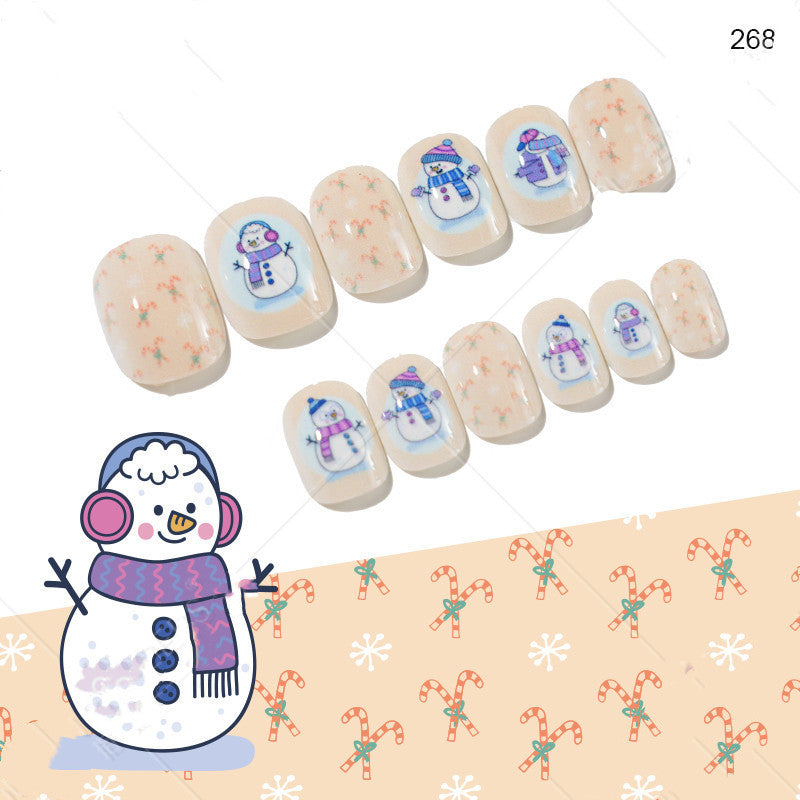 Christmas Cute Children Nails 24 Pieces Wearable - WOMONA.COM