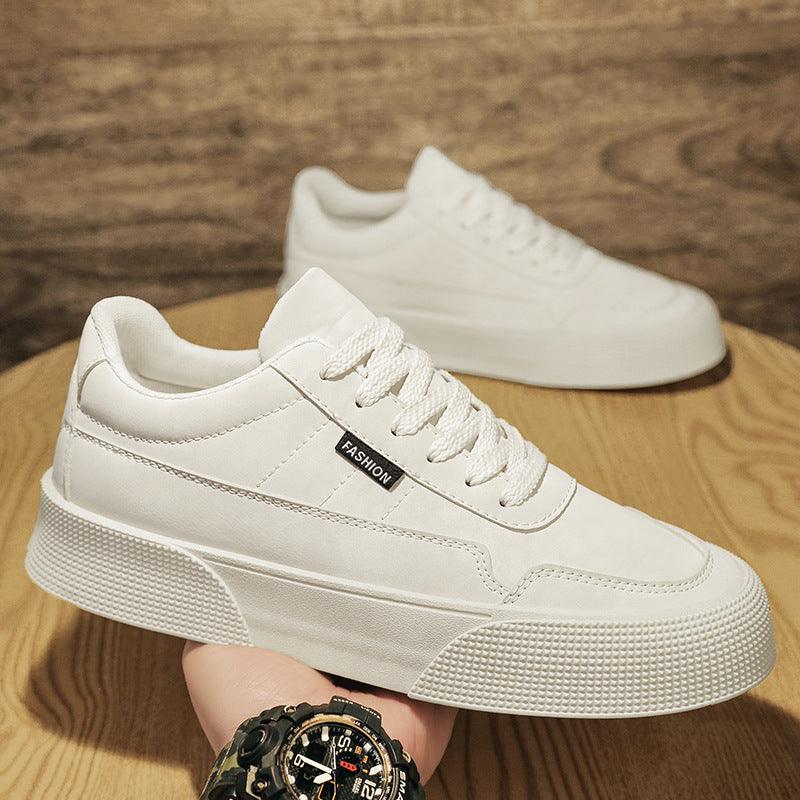 Casual Board Flat Shoes Men Breathable Thick-soled Lace-up Sneakers For Walking Running - WOMONA.COM