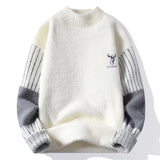 High-end Men's Single-layer Fleece-lined Half Turtleneck Sweater