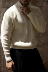 Thickened Half-high Collar Sweater Men's Cotton Thick - WOMONA.COM