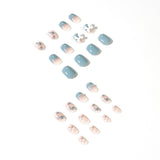 Haze Blue Classic Style Pearl Wear Finished Nail - WOMONA.COM