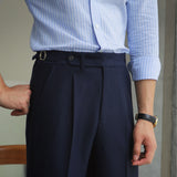 Business Casual Texture All-match Straight-leg Pants For Men - WOMONA.COM