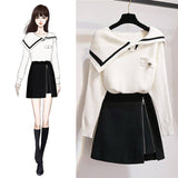 Two-piece Sweater With Skirt Temperament Was Thinner - WOMONA.COM