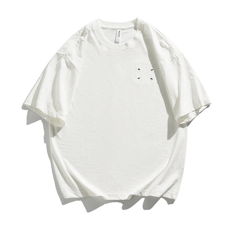Fashion Simple Cotton Short-sleeved T-shirt Men - WOMONA.COM