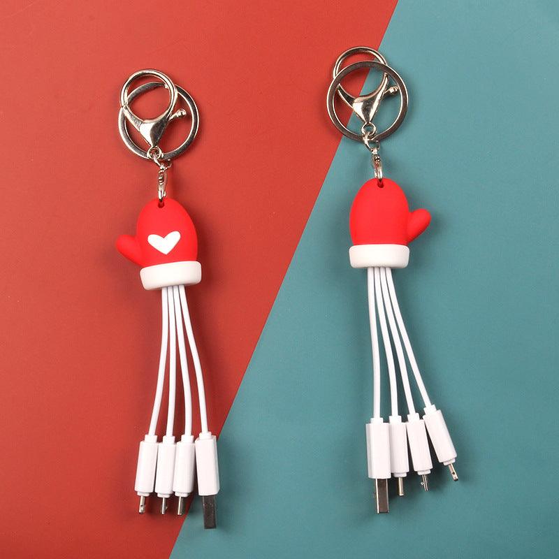 Creative Cartoon Multi Function Portable Christmas Data Cable - WOMONA.COM