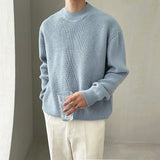 Drop Shoulder Loose Thick Needle Sunken Stripe Thick Sweater - WOMONA.COM