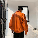 Chaqueta de cuero naranja para hombre