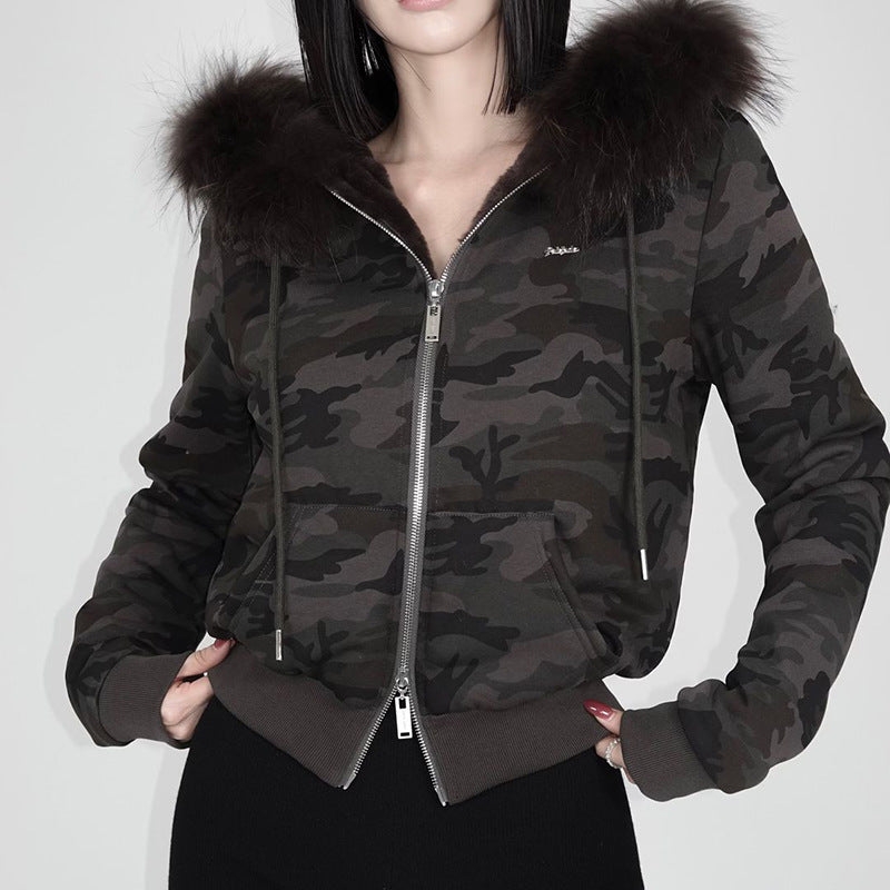 Embroidery Fleece Padded Coat - WOMONA.COM