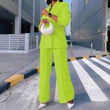 Lady Temperament Casual Suit Wide Leg Pants Two-piece Suit - WOMONA.COM