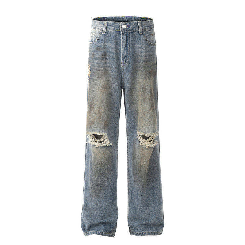 Fashion Dirty Make Old Ripped Jeans For Men - WOMONA.COM