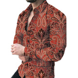 Men's Casual Long Sleeved Large Floral Shirt - WOMONA.COM